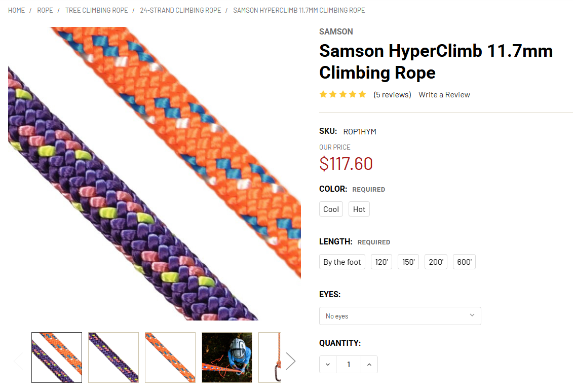 Samson HyperClimb Rope Reviews