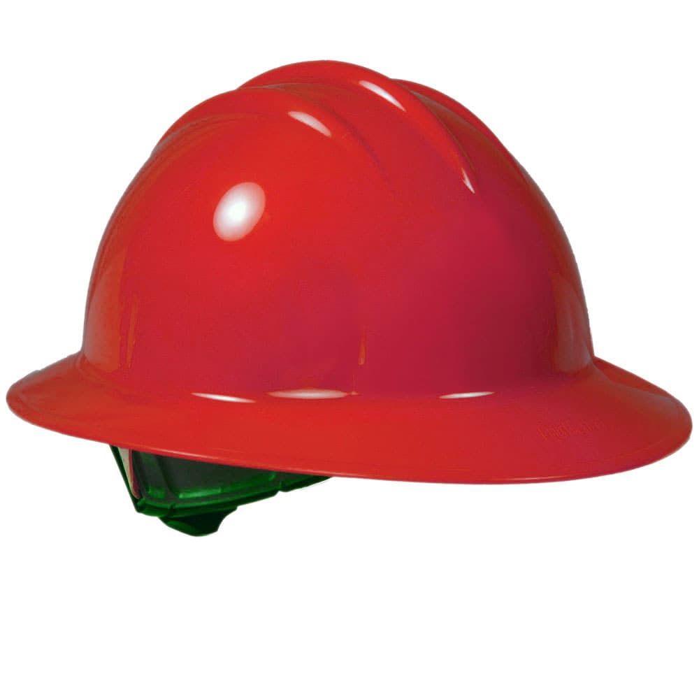 Red full brim hard sales hats